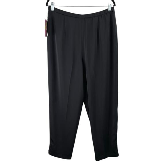 Kathy Levine Pants - Vintage Kathy Levine by Request Black Straight Dress Slacks Pants NWT Petite L
